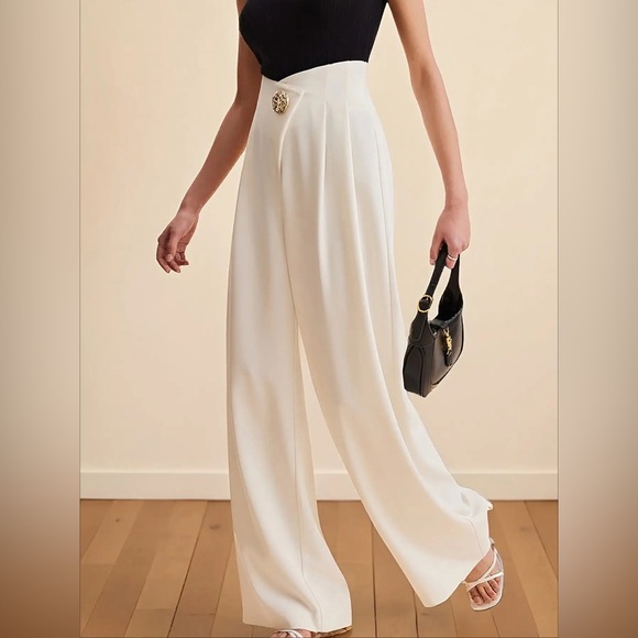 Women’s Black Wide‑Leg Palazzo Pants | High‑Waist Elegant Trousers - Picture 5 of 7